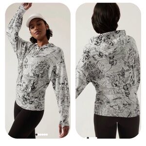 Athleta Balance Eden Floral Hoodie Sweatshirt